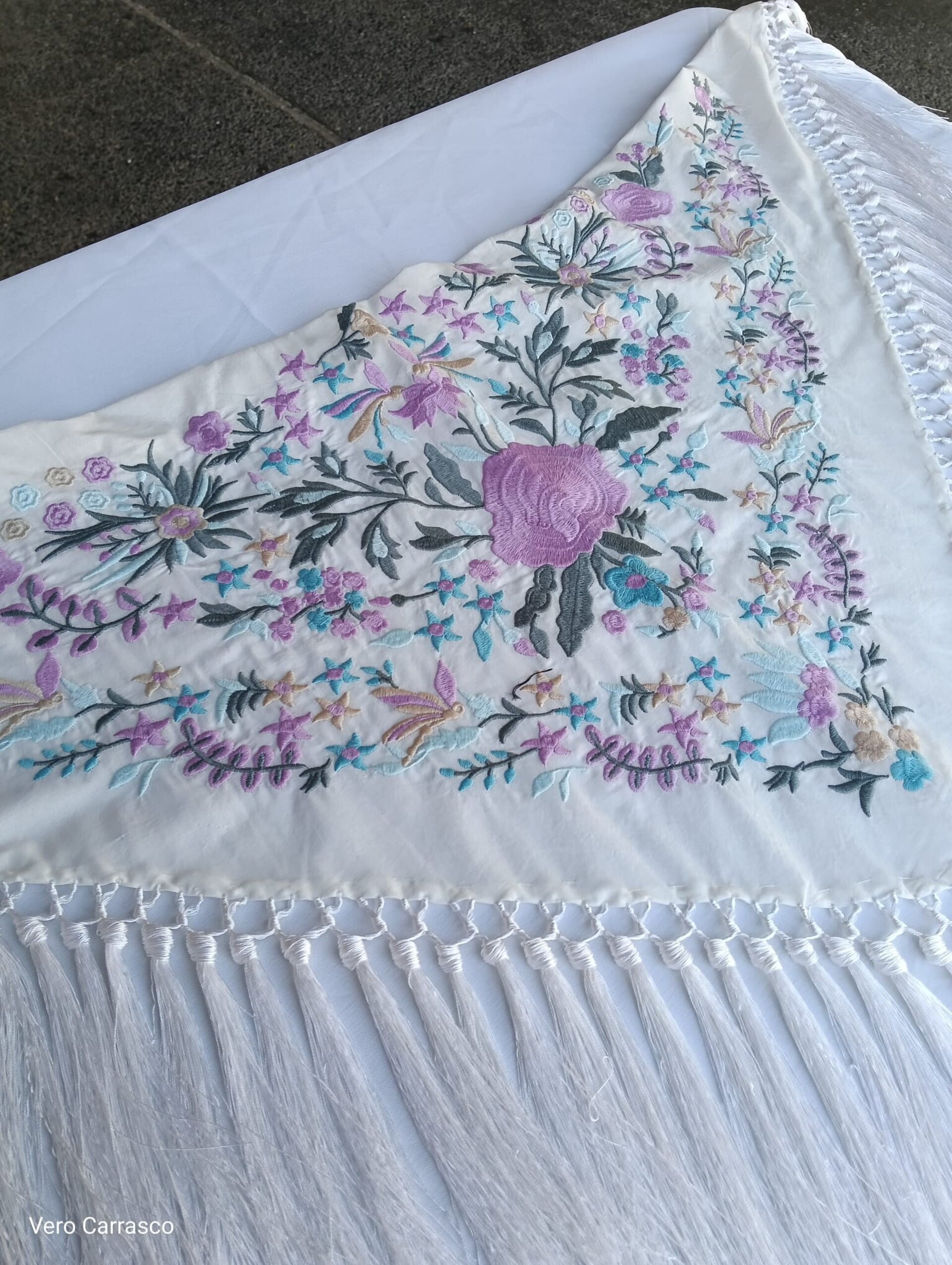 Mantón Guajira blanco - 1