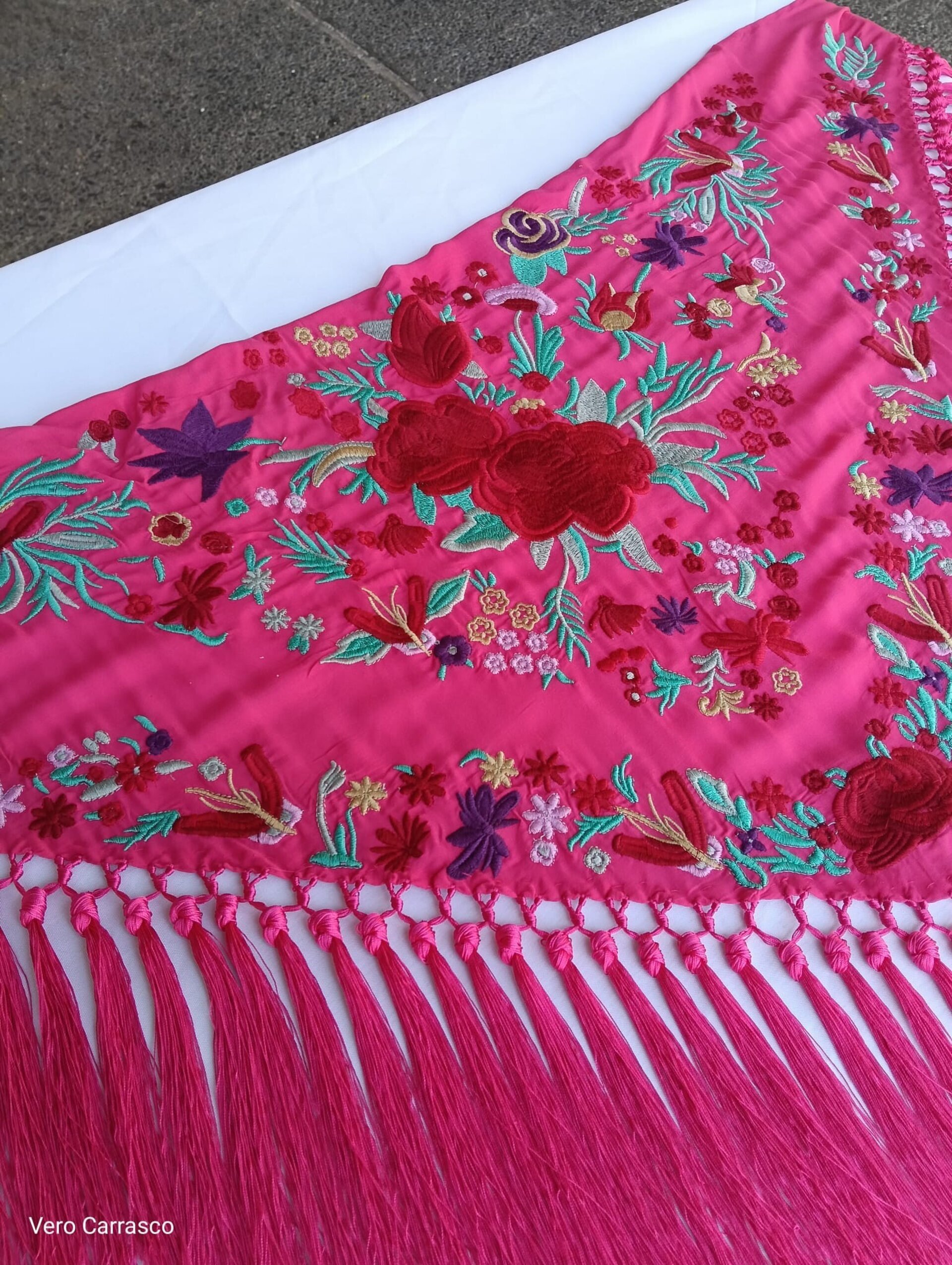 Mantón Soleá fucsia - 1