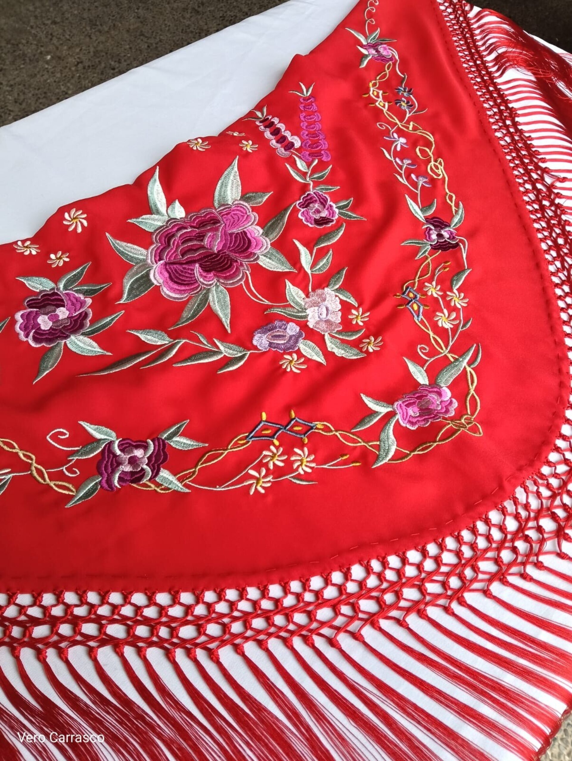 Mantón Julia rojo - 1