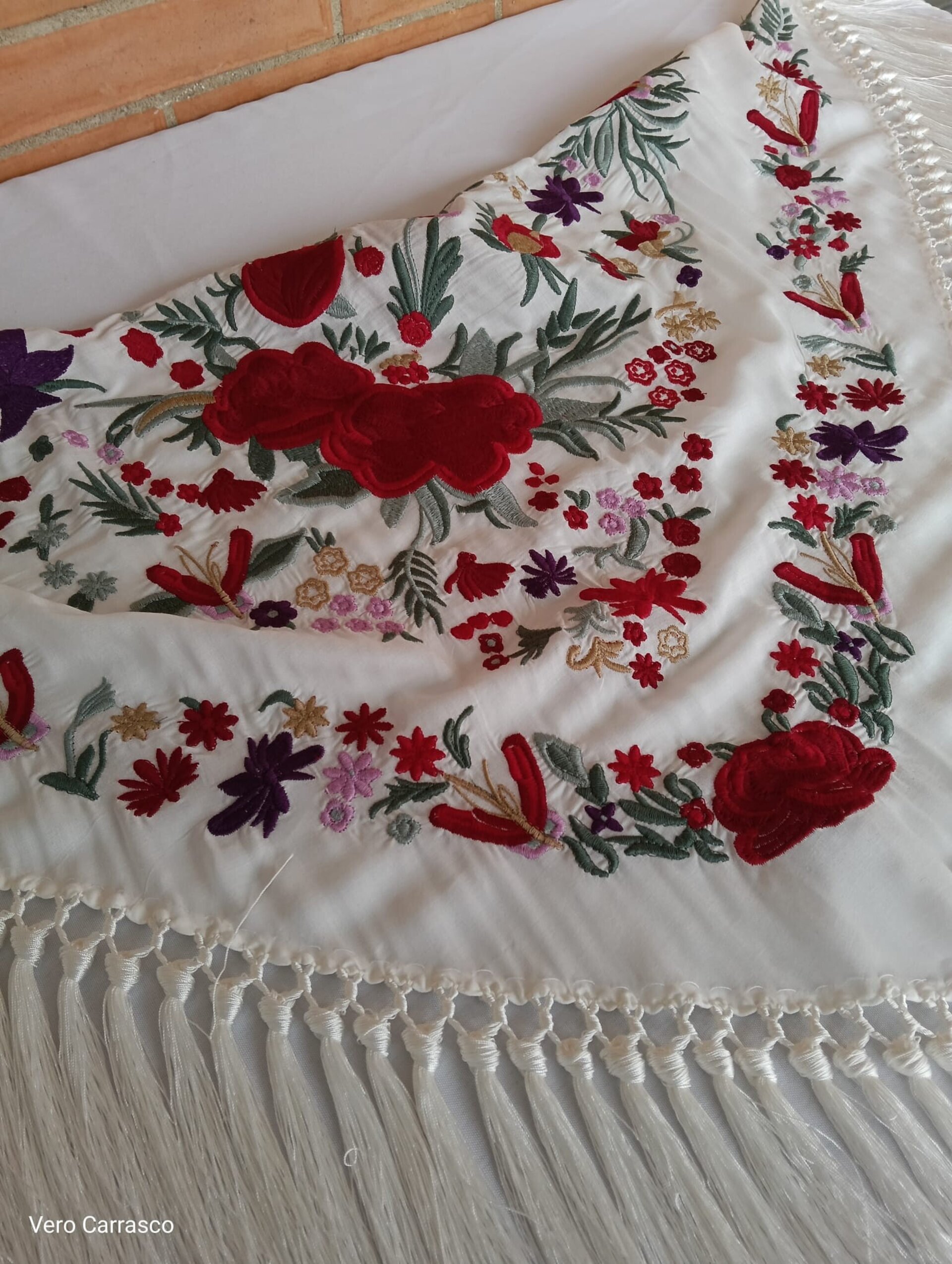 Mantón Soleá blanco roto - 1