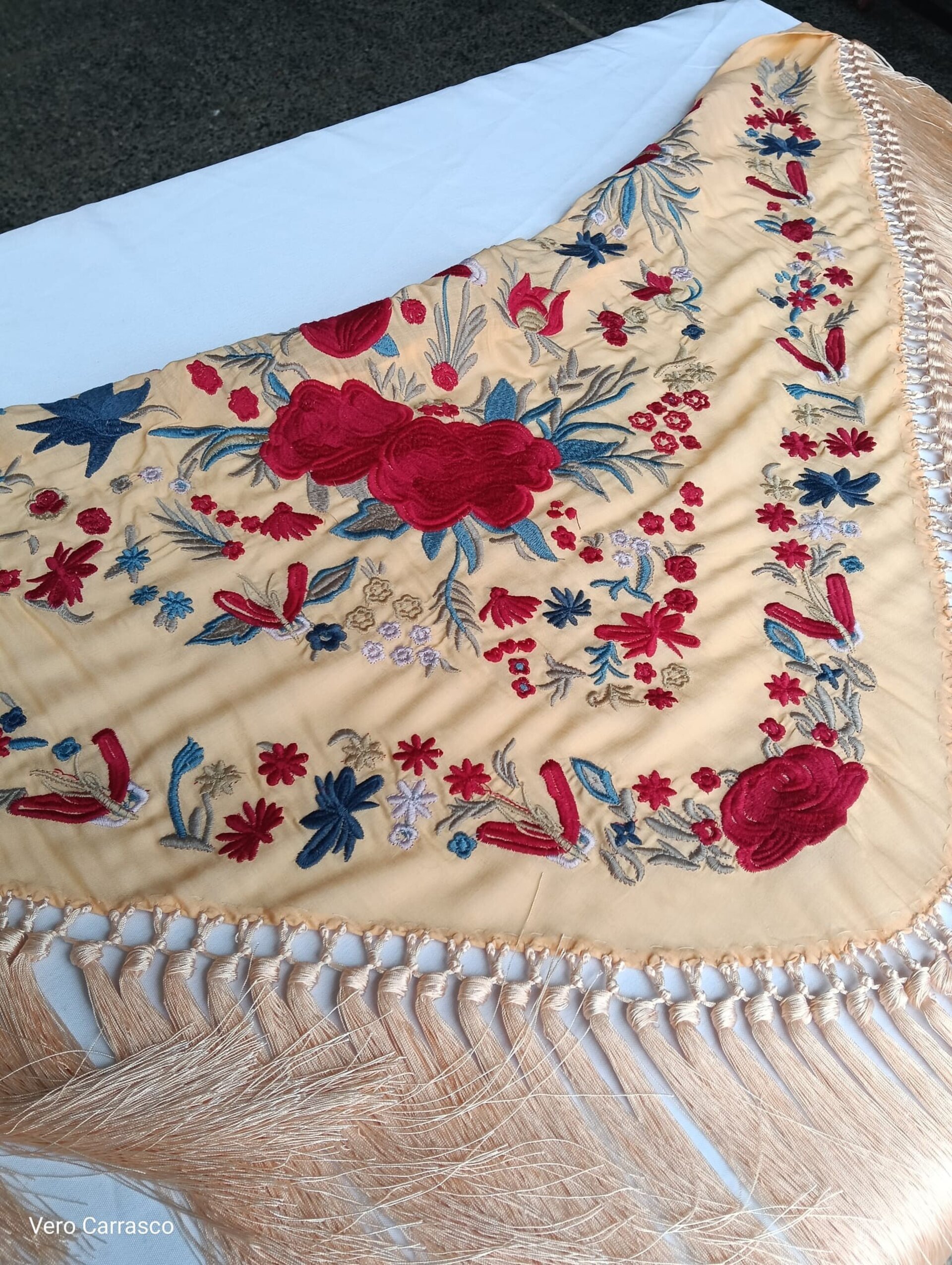 Mantón Soleá melocotón - 1