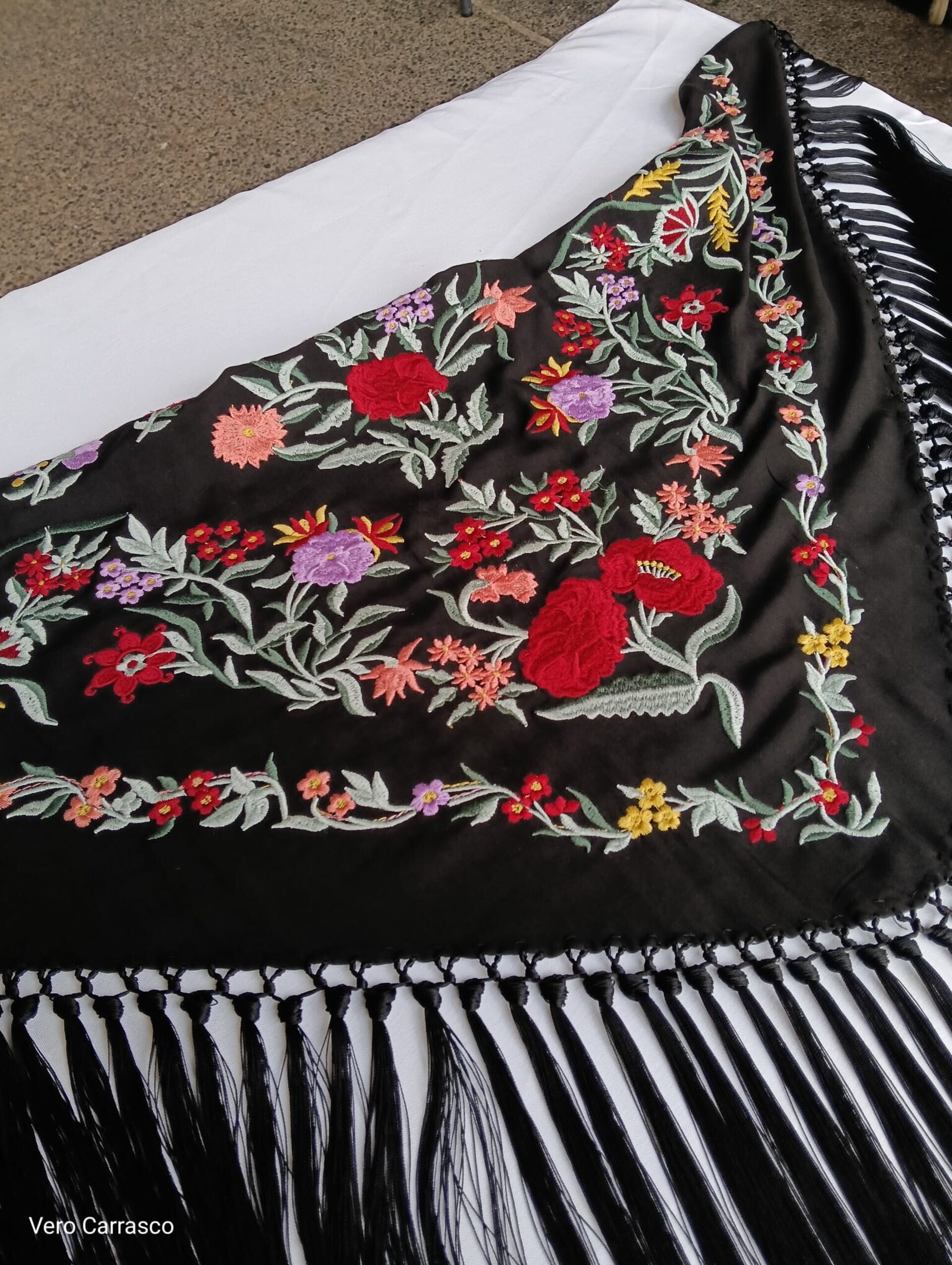 Mantón Bulería negro - 1