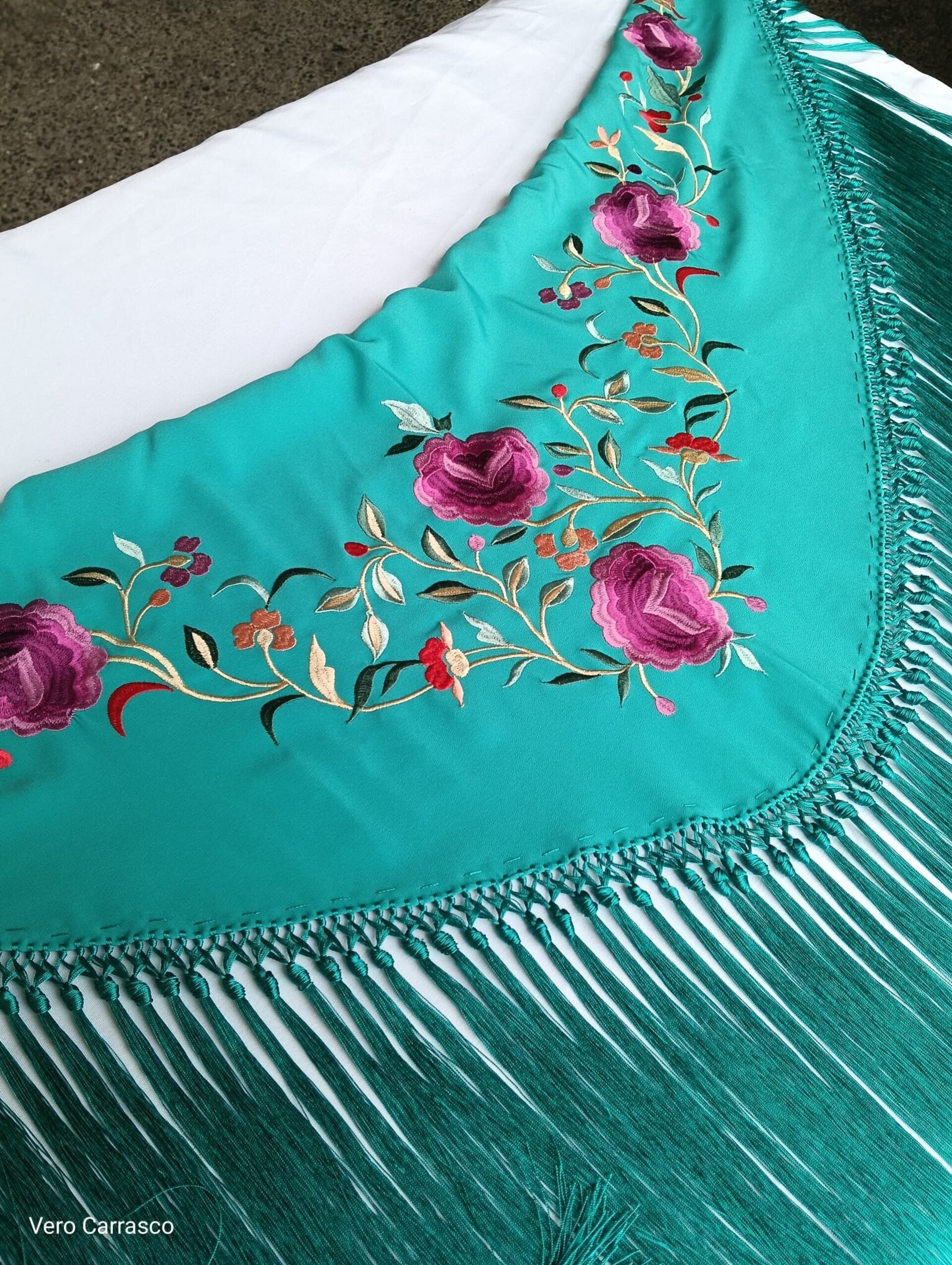 Mantón Carmen agua marina - 1