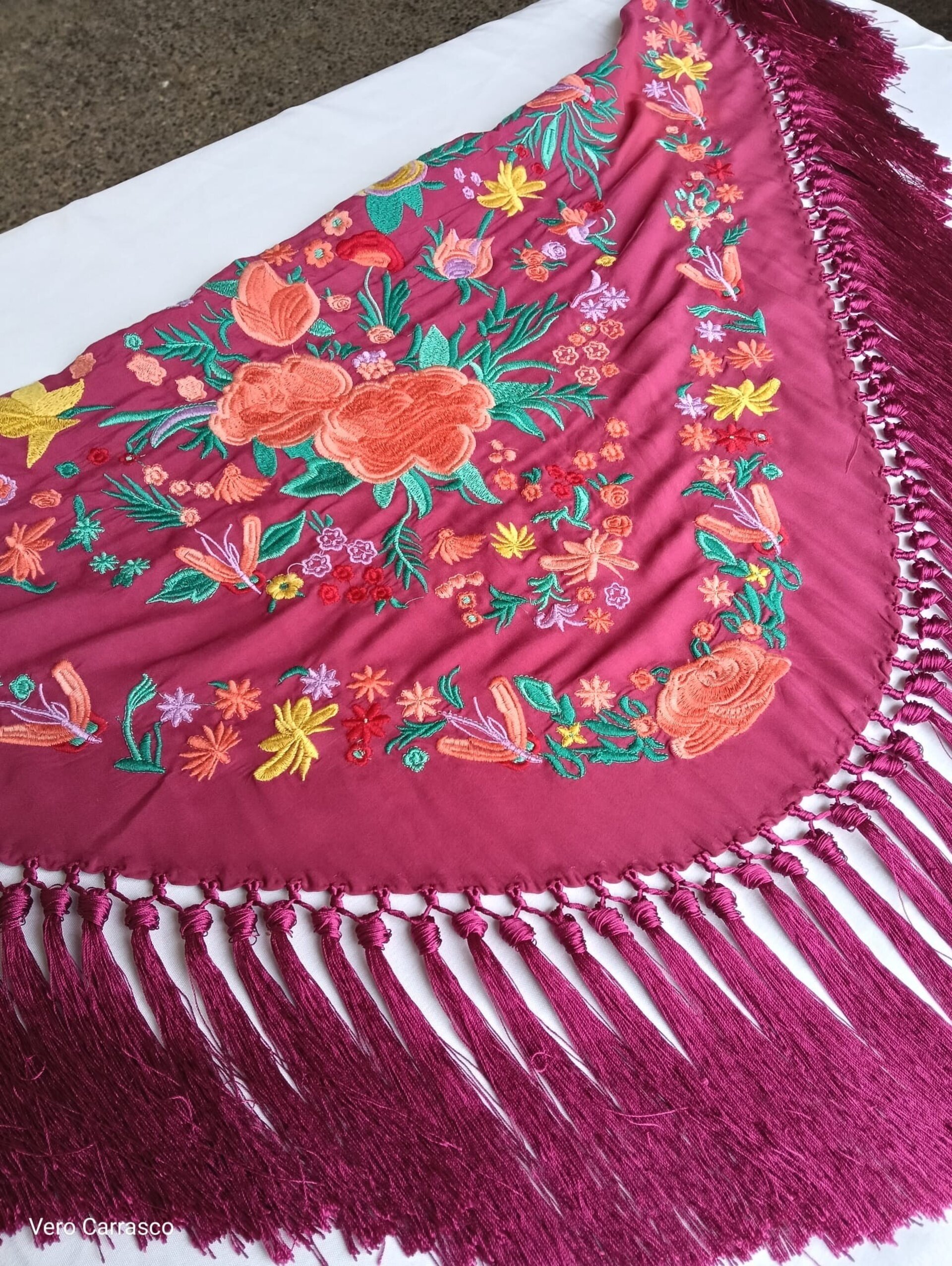 Mantón Soleá magenta oscuro - 1