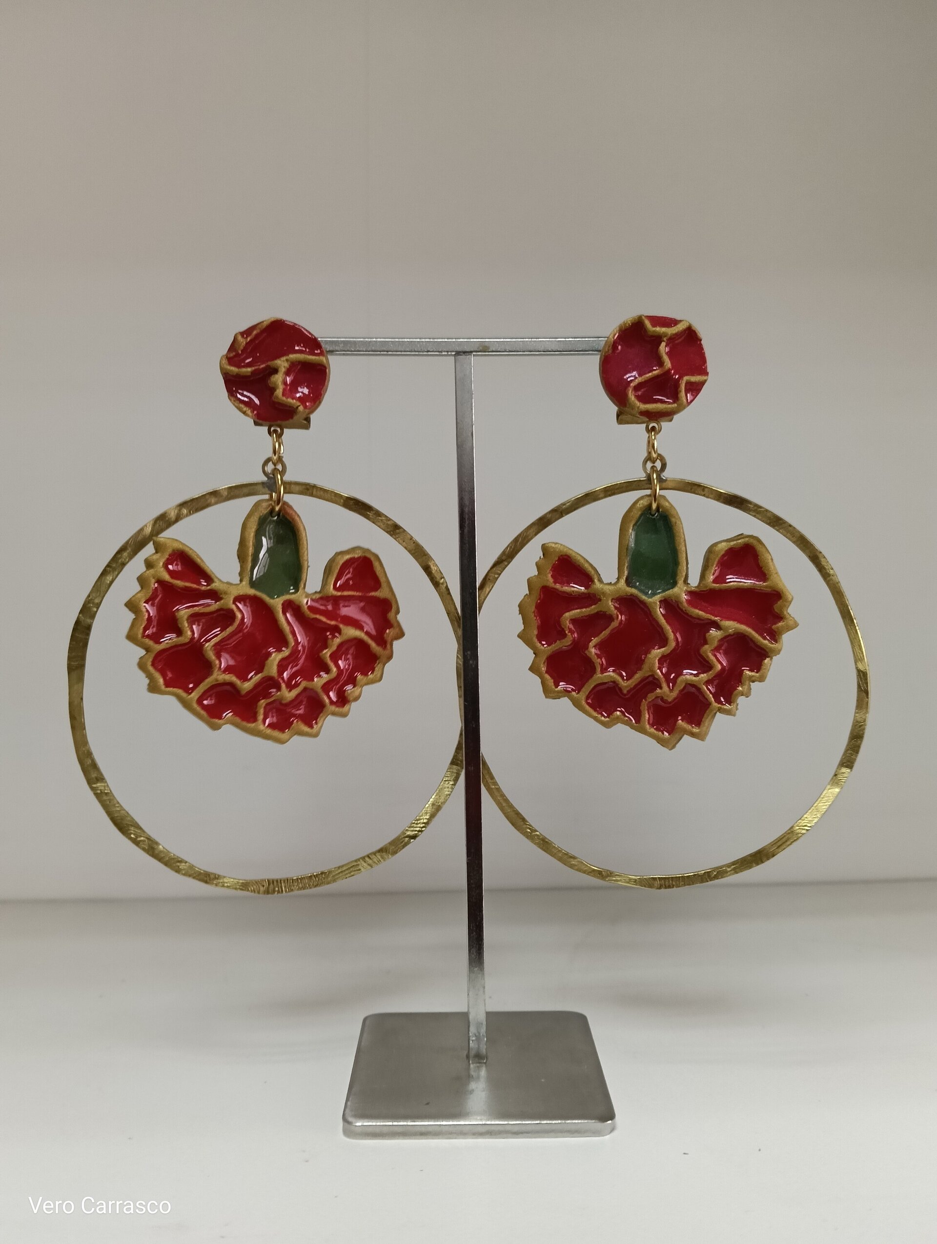 Pendientes Clavel aro criollo - 2